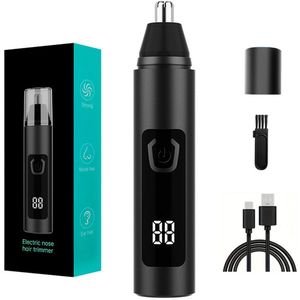 Neustrimmer – Oortrimmer – Neushaartrimmers – 2-in-1 Elektrische Trimmer voor Neus- en Oorhaar – USB Oplaadbaar, Afspoelbaar, Dubbele Rand – 7000 RPM, IPX7 Waterdicht – Professionele Trimmer voor Mannen en Vrouwen met LED-Scherm