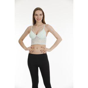 AMARANTA-Dames Lace Bralette Met Floral Lace Bra -Verstelbare Schouderband-Mint 80B