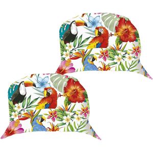 Toppers in concert - Guirca Verkleed hoedje voor Tropical Hawaii party - 2x - Summer/jungle print - volwassenen -Carnaval