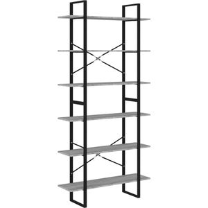vidaXL - Hoge - kast - 100x30x210 - cm - bewerkt - hout - grijs - sonoma - eikenkleurig