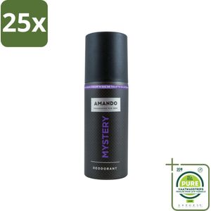 25 x Amando Deodorant Spray Mystery 150 ml - Grootverpakking - Mannelijke Deodorant - Deodorant Spray - Geur - Kruidengeur - Vanillegeur