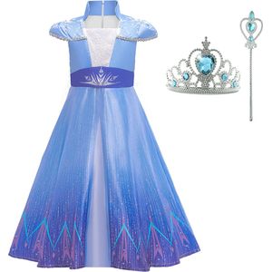 Prinsessenjurk meisje - Verkleedkleding meisje - verkleedkleren - Het Betere Merk - maat 134/140(140) - Tiara - Kroon - Toverstaf - Carnavalskleding meisje - Verkleedjurk - Prinsessen speelgoed - Verjaardag meisje - Kleed