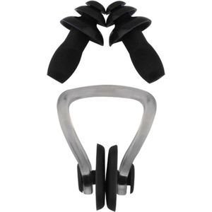 Finnacle - Zwemoordoppen Neusklem - Oordoppen - Zwemklem - Zwemneusklem - Zwemoordop - 3-delig -Zwart - Universeel