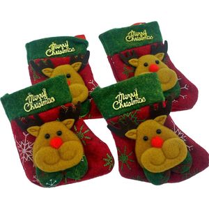 Knaak Kerstsok Rendier voor bestek en/of in de kerstboom - 4 stuks - Kerstdecoratie