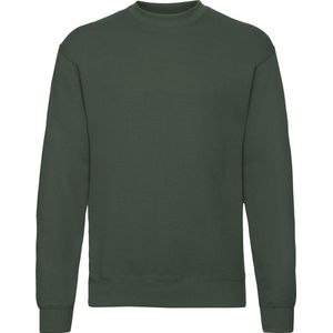 Bottle Green unisex sweater Classic Fruit of the Loom maat S