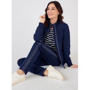 Damart - Joggingvest met rits van bouclé tricot - Blauw - S