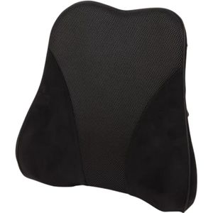 Rugkussen Voor Auto - Zitkussen Onderrug - Autokussen - Autostoelkussen - Lendenondersteuning Kussen - Memoryfoam Rugkussen - Met Verstelbare Band - Afneembare Hoes - Zwart