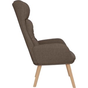 The Living Store Fauteuil - Comfortabele - dik gevoerde relaxstoel - Taupe - 70 x 77 x 94 cm (B x D x H)