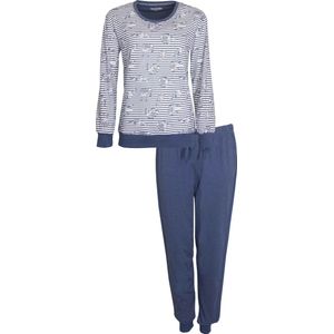 Irresistible Dames Pyjama - Katoen - Strepen Dessin - Blauw - Maat XXL