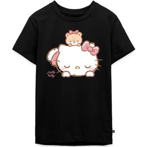 Hello Kitty Met Teddy Op Haar Rug Premium T-Shirt Tiener