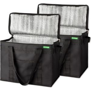 Premium opvouwbare koeltas - isolatietas - 2 stuks - gekleurd - duurzaam materiaal