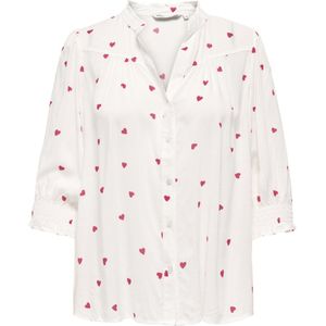 Only T-shirt Onlraya 3/4 Shirt Wvn Noos 15332997 Cloud Dancer/red Hearts Dames Maat - L