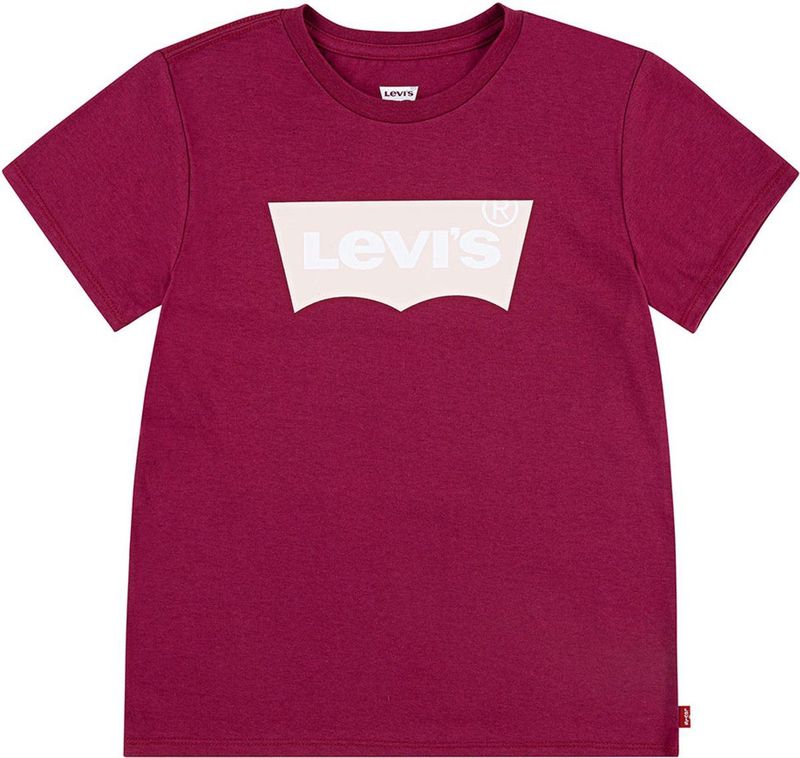 Levi's Lvg Batwing Tee T-shirt voor babymeisjes, Klassieke rode pruim, 8-9 Jaar