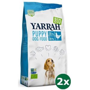 2x2 kg Yarrah dog biologische brokken puppy kip hondenvoer