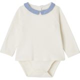 T-shirt-romper - Ecru - 100% Katoen - Lange Mouwen - Geïntegreerd Rompertje