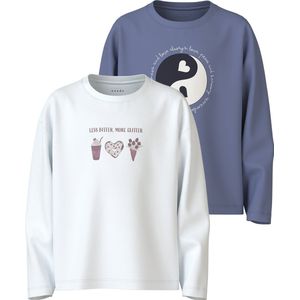 NAME IT - NKFVEEN 2P - Lange Mouwen Shirts - Meisjes - Relaxed Fit
