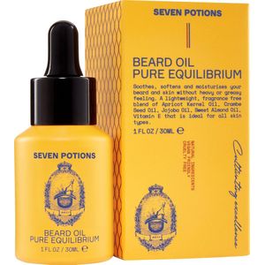 Seven Potions Pre-Shave Olie Voor Mannen — Ideaal voor de Gevoelige Huid, Voorkomt Irritatie, Vermindert Wondjes & Sneetjes, Bevochtigd en Beschermt je Gezicht — Natuurlijk, Vegan, Diervriendelijk (30ml)