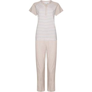 Pastunette Pyjama Beige Dream - Beige/Wit - Katoen - Doorknoop - Maat 36