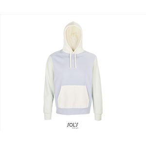 SOL'S Unisex Collins Hooded Sweatshirt L03818 - Creamy Blue/Creamy White/Creamy Green - M