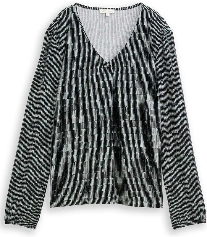 TOM TAILOR T-shirt met lange mouwen voor dames, 39082 - Onregelmatig Moss Graphic Design, XL