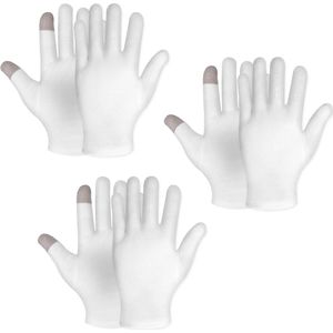 Medium Touch Screen Hydraterende Handschoenen - Wit Katoen - Overnacht Bedtijd - Heal Eczeem - Slaaplotion - Hand Spa Behandeling - Handschoenen Reparatie - Ruwe Gebarsten .