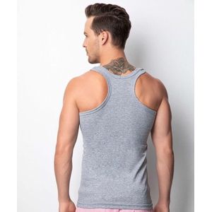 3 pack-Heren Halter Hemd Tanktop-100% Katoen-Sport Heren Singlet-Grijs-maat S