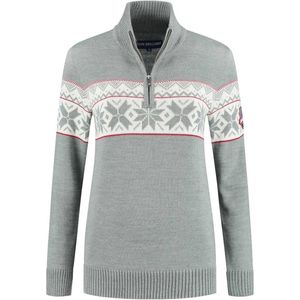 John Brillant Noorse dames trui Ullgenser- fijn gebreid - Merino wol - grijs