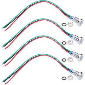 Voorbedrade ronde LED's - 4 sets van 8 mm - Waterdicht - 3-6V - Signaallicht - Gemeenschappelijke anode - Tweekleurige LED (Rood en groen) .