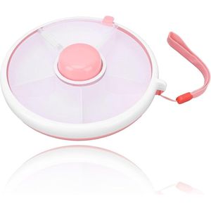 Snack Spinner Bundel met Draagriem - Voedselopslagcontainer - Herbruikbare Snackcontainer - 5-compartimentendispenser - Deksel - Geen Morsen - Lekvrij - Roze .
