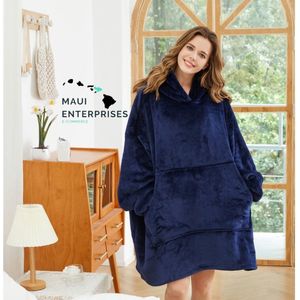 The Blanky Hoodie - Hoodie Deken - Blanket Hoodie - Oversized Hoodie - Donkerblauw - Blauw