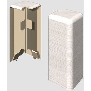 EGGER - KUBUS - Buitenhoekelement - Eiken Wit - Voor 6 cm Plinten
