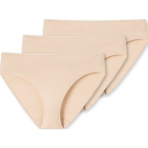 SCHIESSER 95/5 slip (3-pack) - dames kort slips biologisch katoen zand - Maat: 36