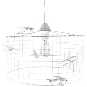 Lamp Vliegtuig-Hanglamp Kinderkamer met Vliegtuigen-lamp met vliegtuigjes-vliegtuiglamp-kinder hanglampen-lamp jongenskamer-lamp kinderkamer-lamp babykamer-Wit Ø40cm.
