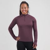 Rogelli Essential Dames Hardloopshirt Lange Mouwen - Sportshirt met Rits - Aubergine