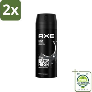 Axe - Deodorant Bodyspray - 48hrs Non Stop Fresh - Black - Frozen Pear & Cedarwood - 150 ml - Voordeelverpakking - 2 stuks - Deodorant - Bodyspray