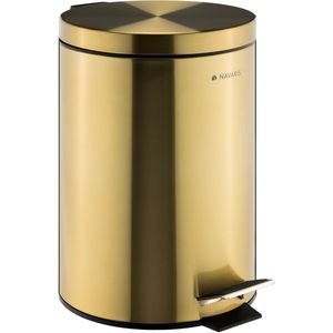 Navaris - Pedaalemmer - Metallic Goudkleurig - 12 Liter - Met Deksel en Uitneembare Emmer