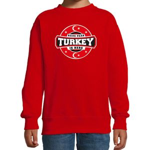 Have fear Turkey is here sweater met sterren embleem in de kleuren van de Turkse vlag - rood - kids - Turkije supporter / Turks elftal fan trui / EK / WK / kleding 98/104