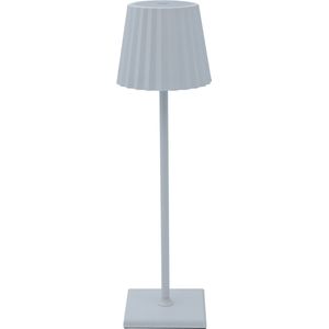 Luxus Tafellamp Touch Deluxe - Aafke - Wit - H37 x Ø10 - Tafellamp - Terraslamp - Bureaulamp - LED - Oplaadbaar - Dimbaar - Draadloos - Industrieel en modern - Op batterijen - Nachtlamp voor de slaapkamer - Tafellamp voor binnen en buiten
