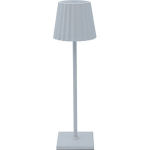 Luxus Draadloze Tafellamp Oplaadbaar - Aafke - Wit - 37cm - Nachtlamp - Tafellamp slaapkamer - Bureaulamp - LED - Touch - Dimbaar - Draadloos - Op batterijen - Tafellamp voor binnen en buiten