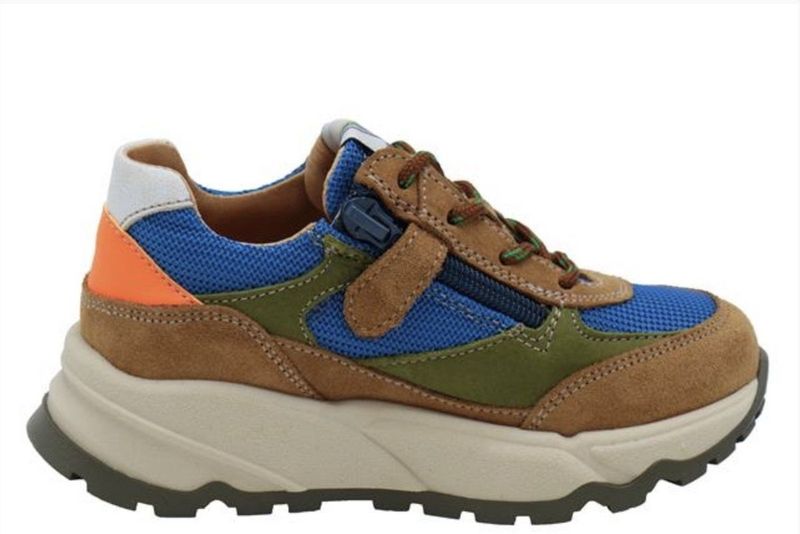 Romagnoli - 7366R043 - Sneakers - Blauw Combi - Suede en Mesh - Vetersluiting en Ritssluiting