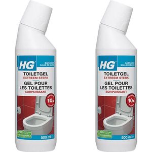 HG toiletgel extra sterk - 2 stuks + gratis KD spons