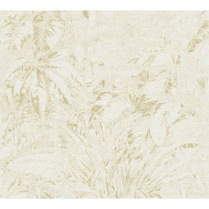 BLADEREN BEHANG | Botanisch - Beige Wit Goud - Living Walls Smart Surfaces
