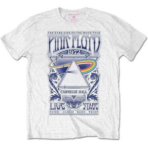 Pink Floyd - Carnegie Hall Poster Heren T-shirt - XL - Wit