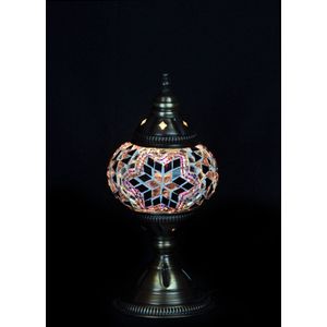 Turkse Lamp - Tafellamp - Mozaïek Lamp - Marokkaanse Lamp - Oosters Lamp - ZENIQUE - Authentiek - Handgemaakt - Paars