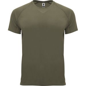 Legergroen Unisex Sportshirt korte mouwen Bahrain merk Roly maat S