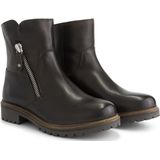 Travelin' Villendrup Dames leren enkellaarsjes met rits - Leren boots - Donkerbruin leer - Maat 37