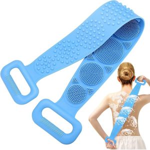 Rug scrubber - Doucheborstel - lange Lichaamsborstel - Dubbelzijdig design - 70CM - Rugborstel - Krabber - Douche - Badborstel - Rug krabber siliconen - Massage borstel - Bath towel - Back scrubbe - bad - Geschikt Voor Lichaam, Rug en Schouders