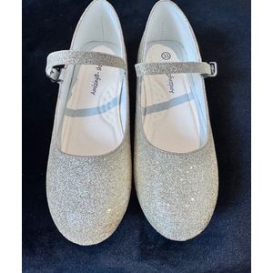 Ballerina maat 33 (binnenzool 21 cm) goud glitterschoen bruidsmeisje verkleedschoen