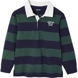 Gestreepte Polo - Gemêleerd Grijs - Jongens - Lange Mouwen - Knoopsluiting