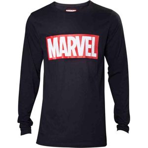 Marvel - Logo heren unisex longsleeve shirt zwart - S